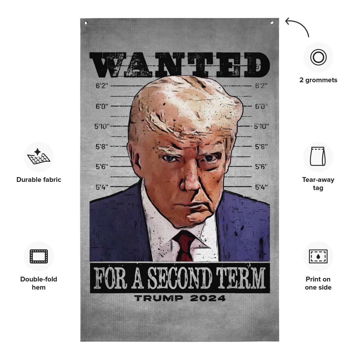 Trump: Wanted Wall Flag