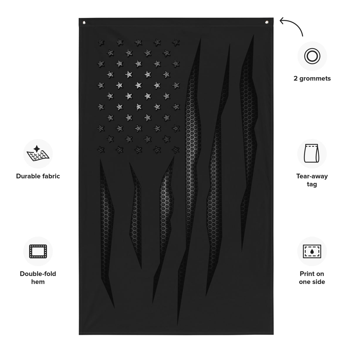 Carbon Onyx American Flag Wall Flag