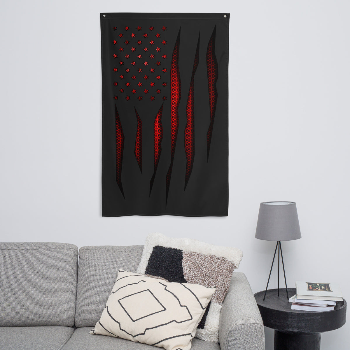 Red Carbon Onyx American Flag Wall Flag