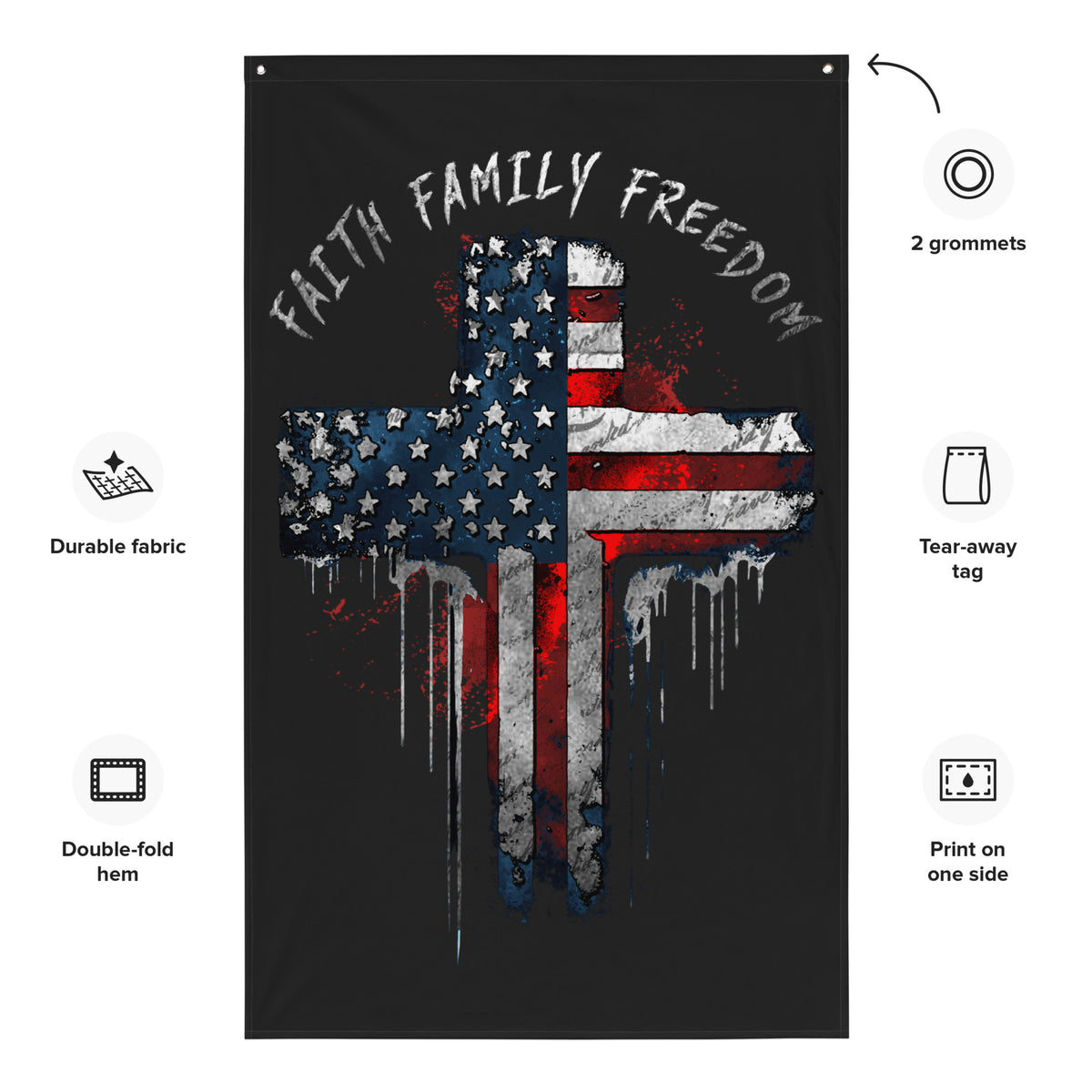 Faith Family Freedom Wall Flag