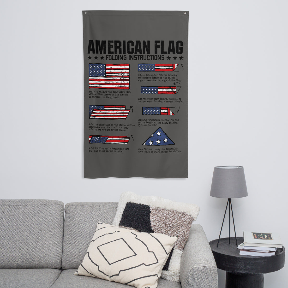 American Flag Folding Instructions Wall Flag