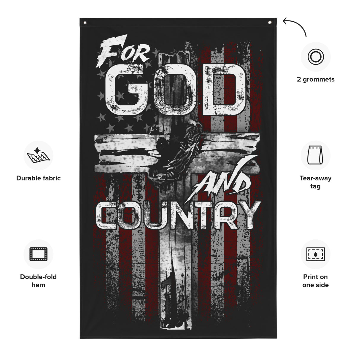 For God and Country Wall Flag