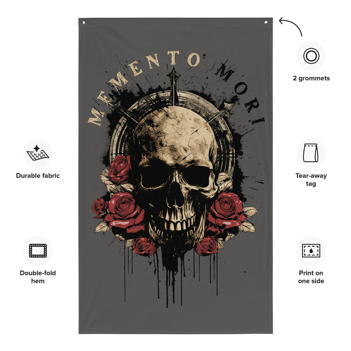 Memento Mori Wall Flag