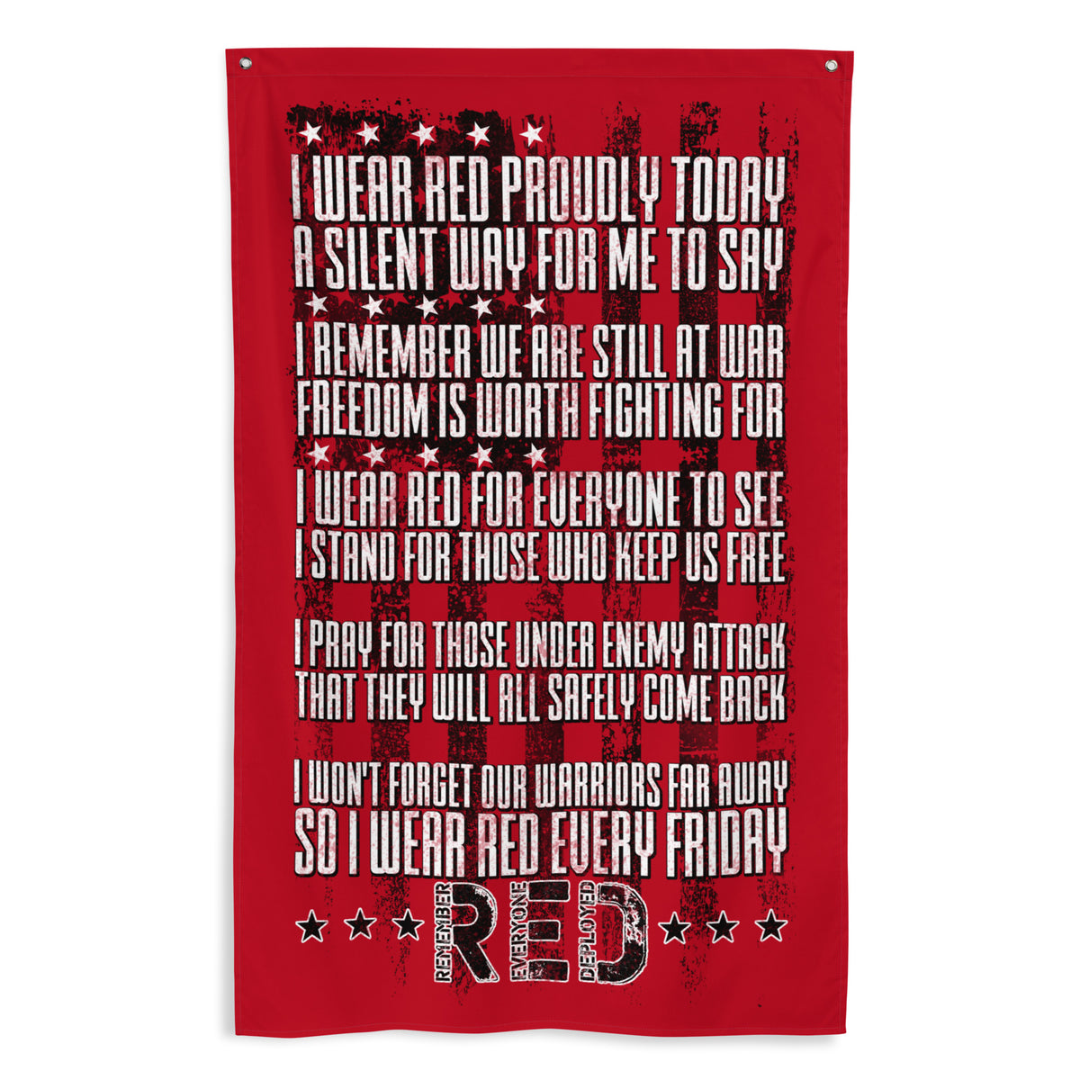 I Wear RED Every Friday Wall Flag