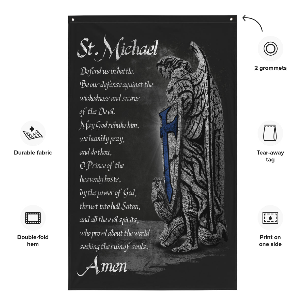 Saint Michael the Archangel Prayer Wall Flag