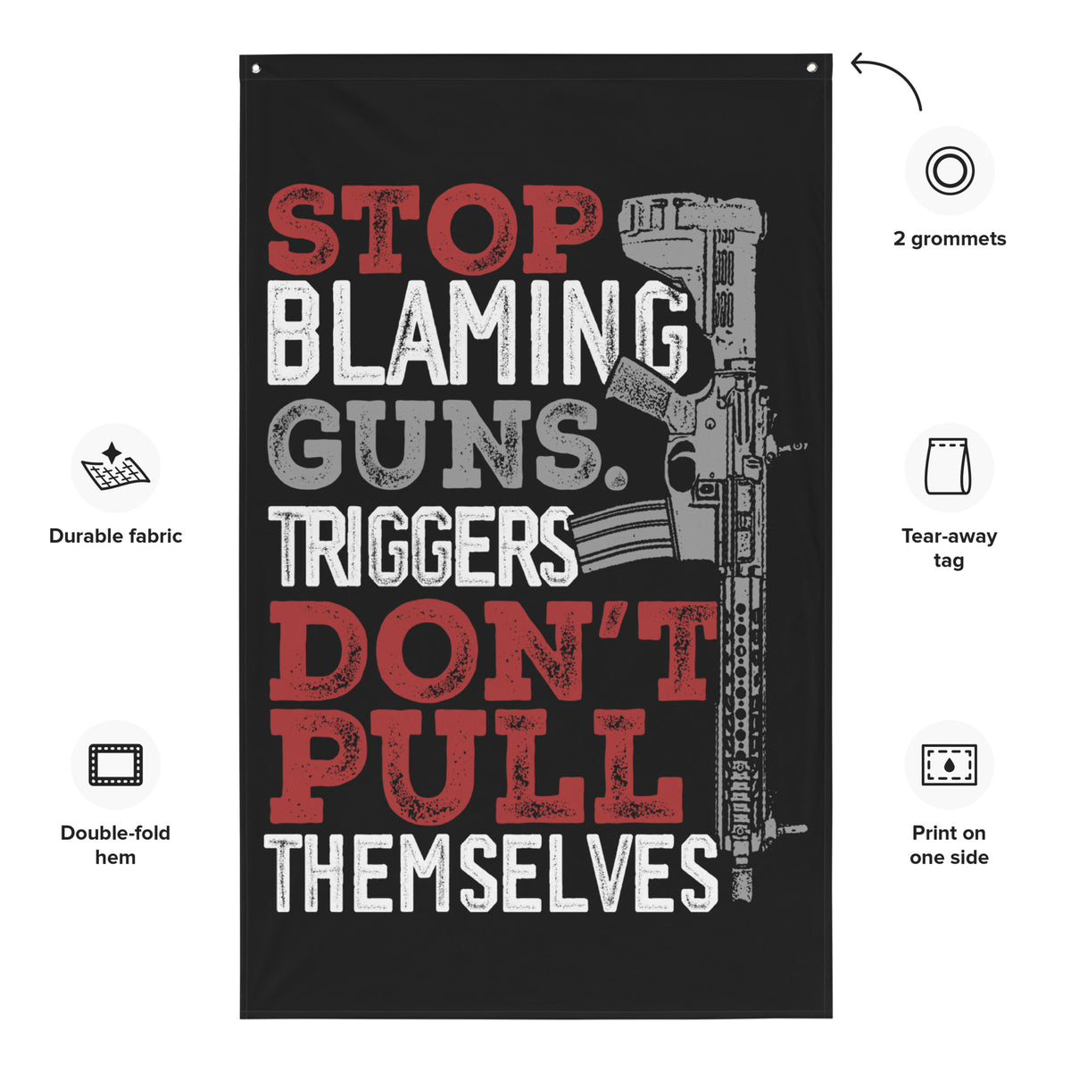 Stop Blaming Guns Wall Flag