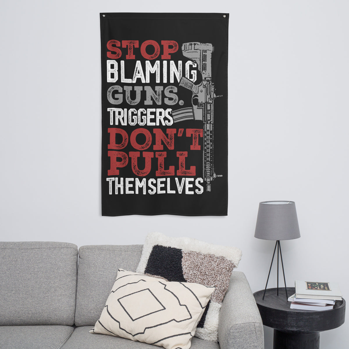 Stop Blaming Guns Wall Flag