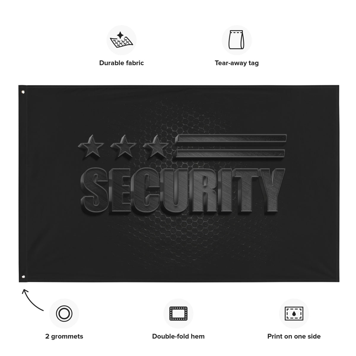 Security Black Carbon Wall Flag