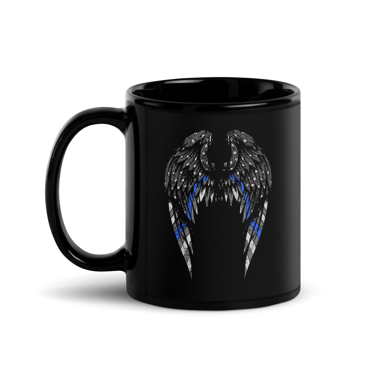 Thin Blue Line Angel Wings Mug
