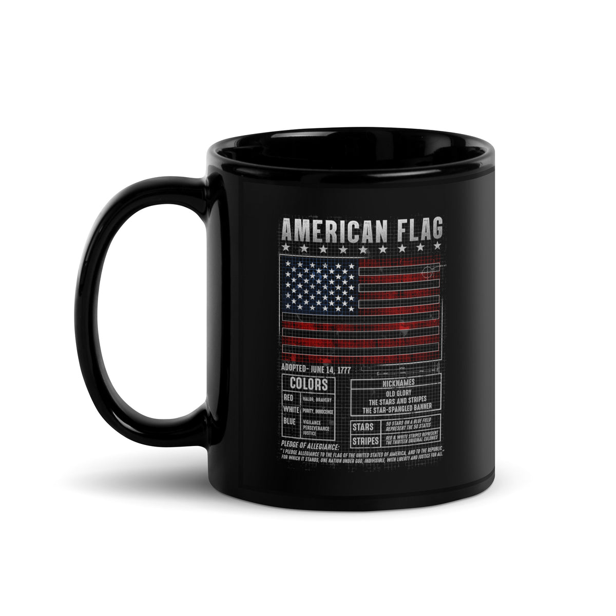 American Flag Blueprint Mug