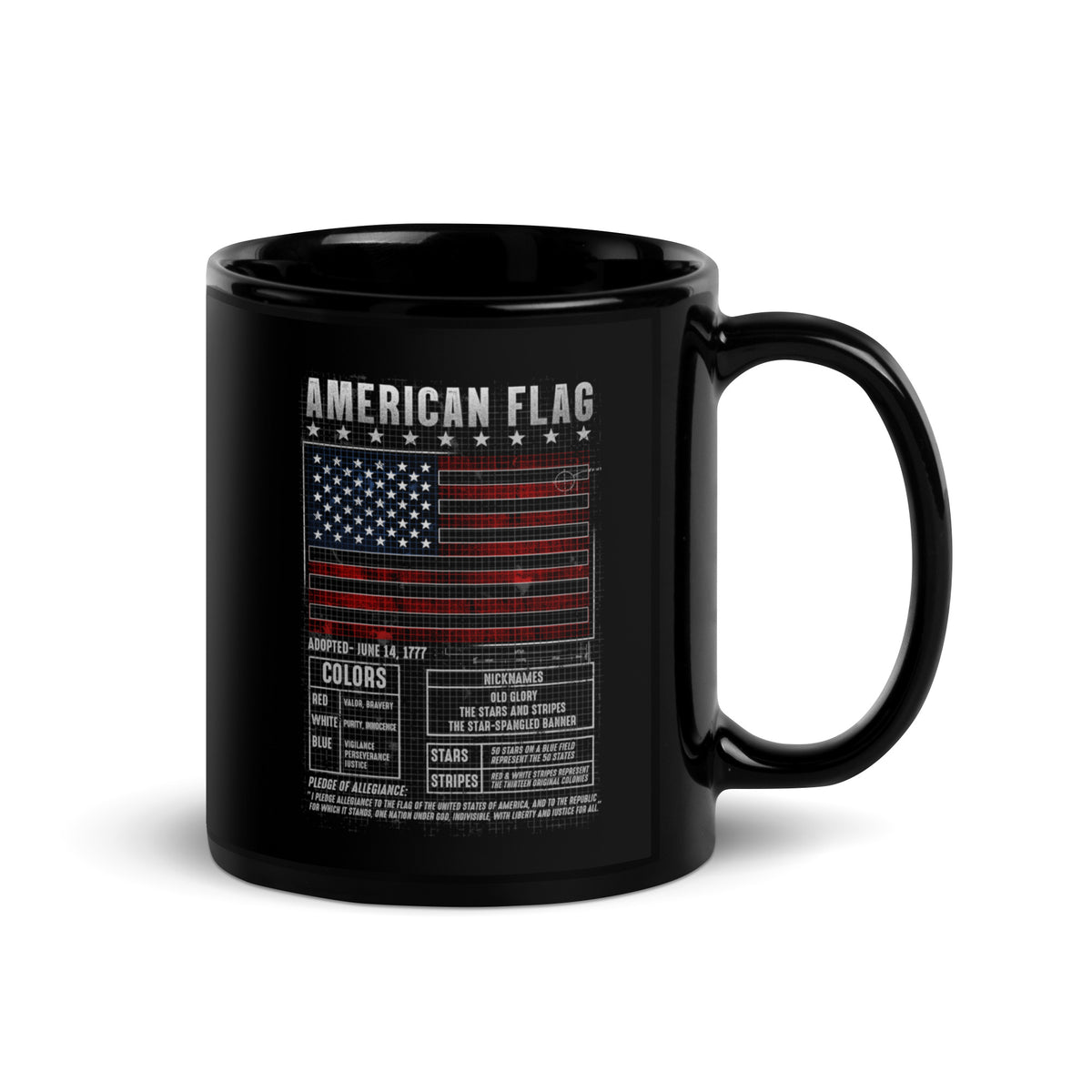 American Flag Blueprint Mug