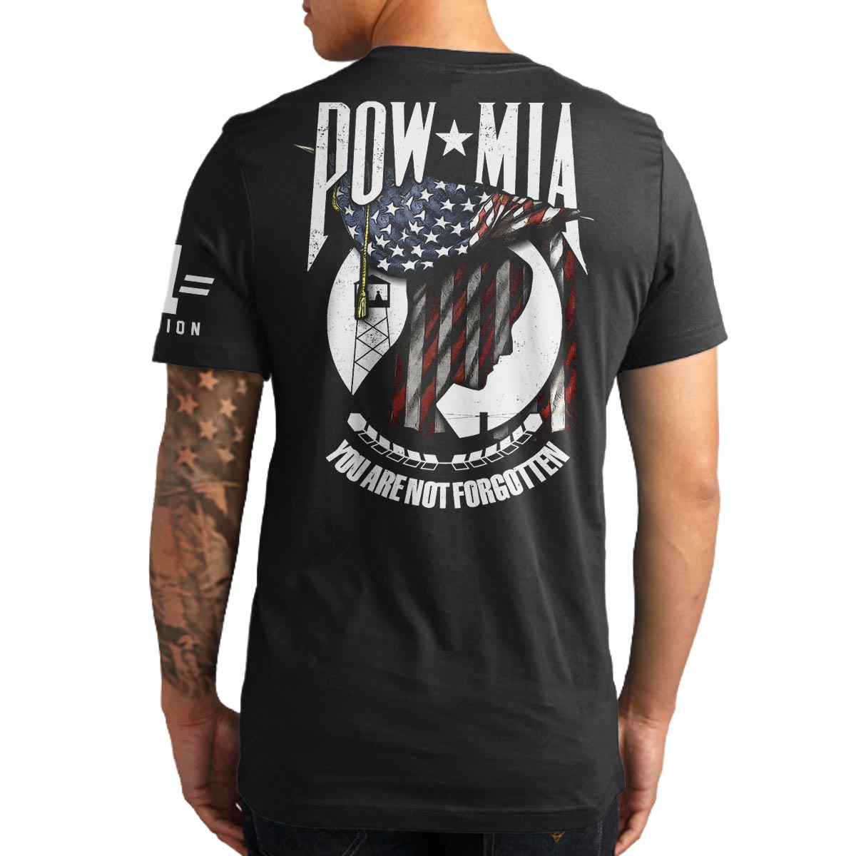 POW/MIA Draped American Flag