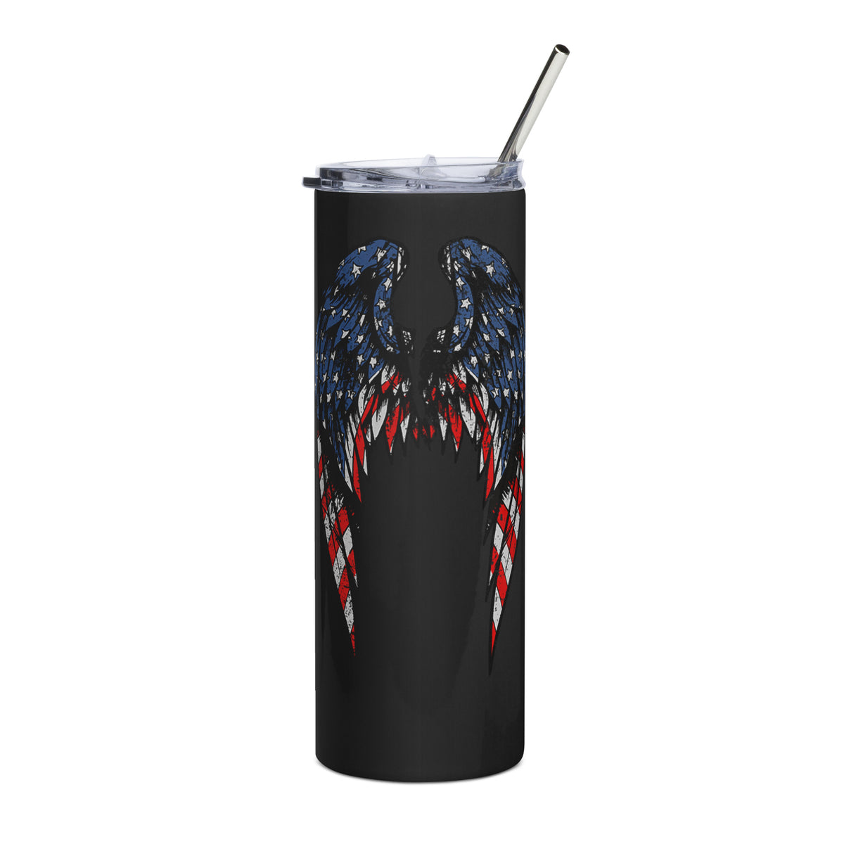 American Flag Angel Wings Tumbler