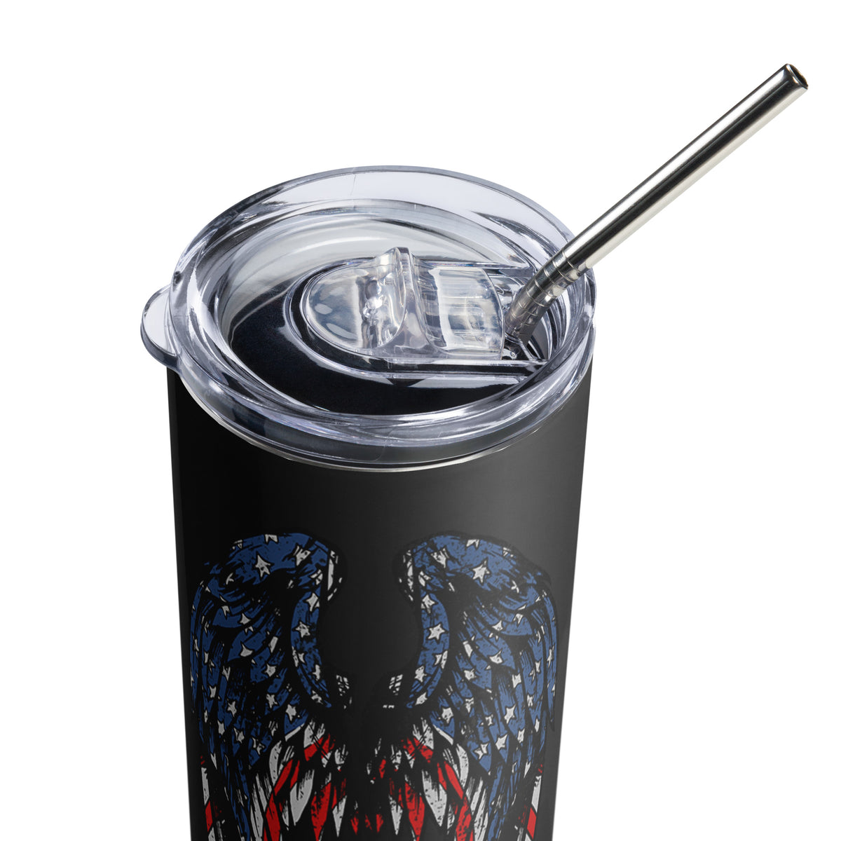 American Flag Angel Wings Tumbler