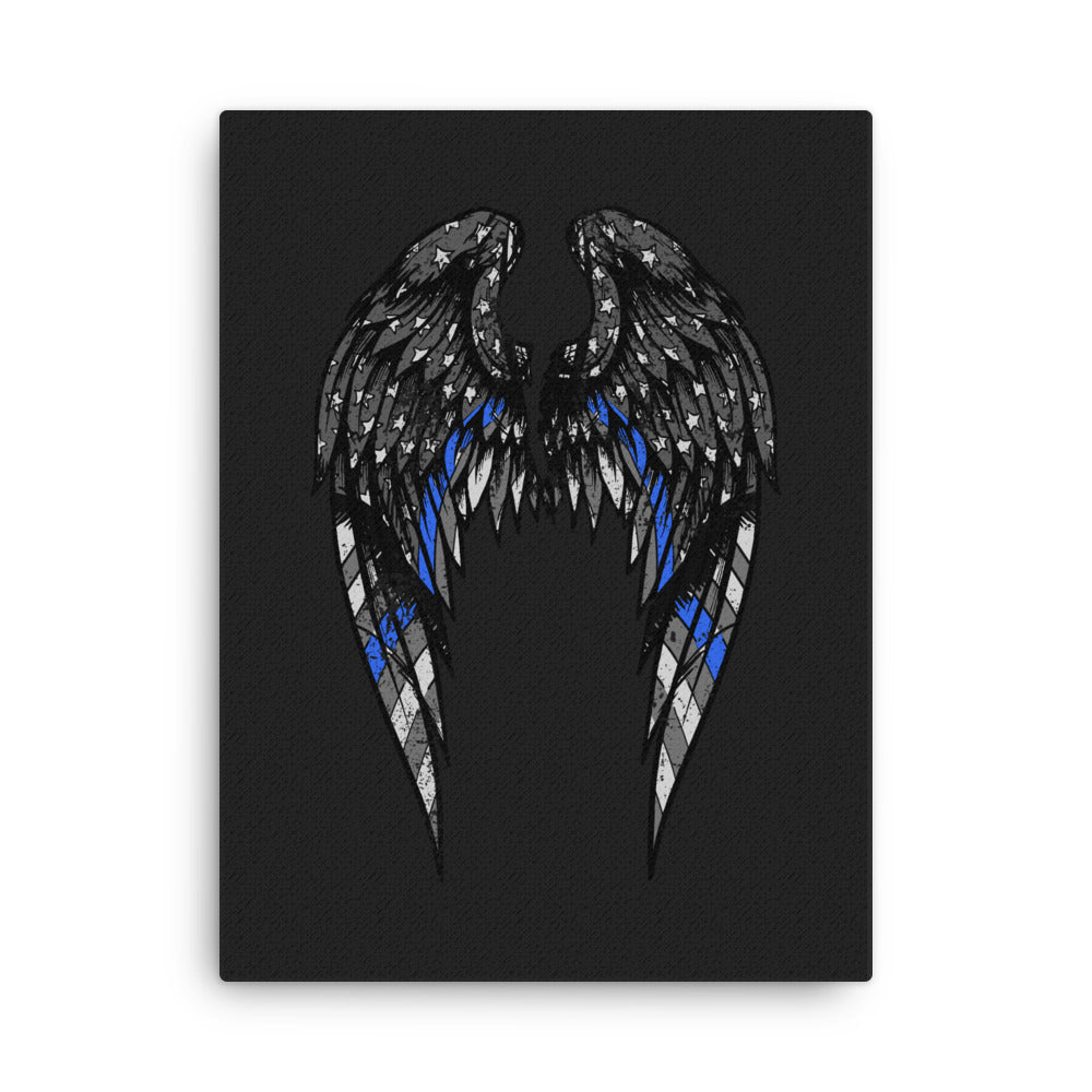 Thin Blue Line Angel Wings Canvas