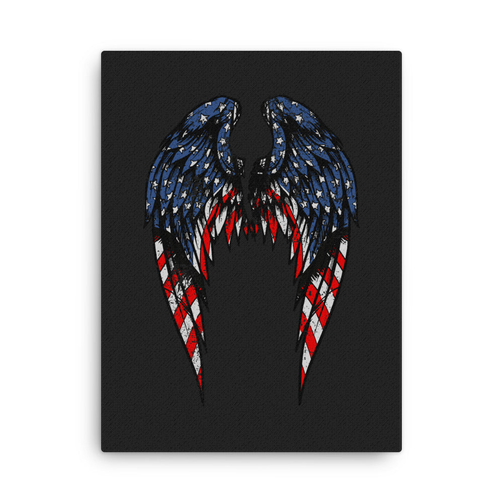 American Flag Angel Wings Canvas