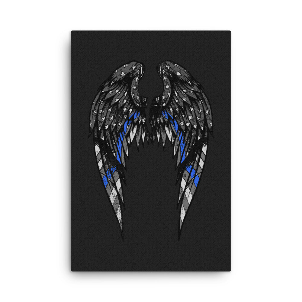 Thin Blue Line Angel Wings Canvas