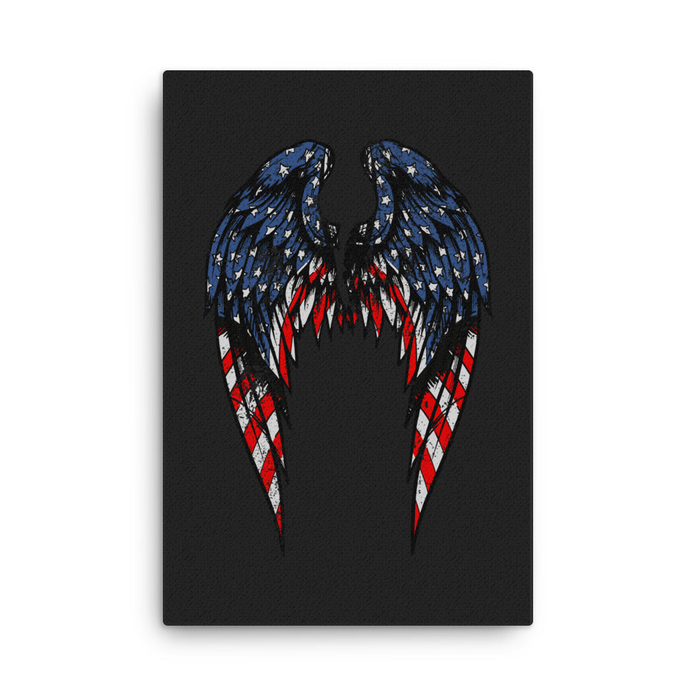 American Flag Angel Wings Canvas