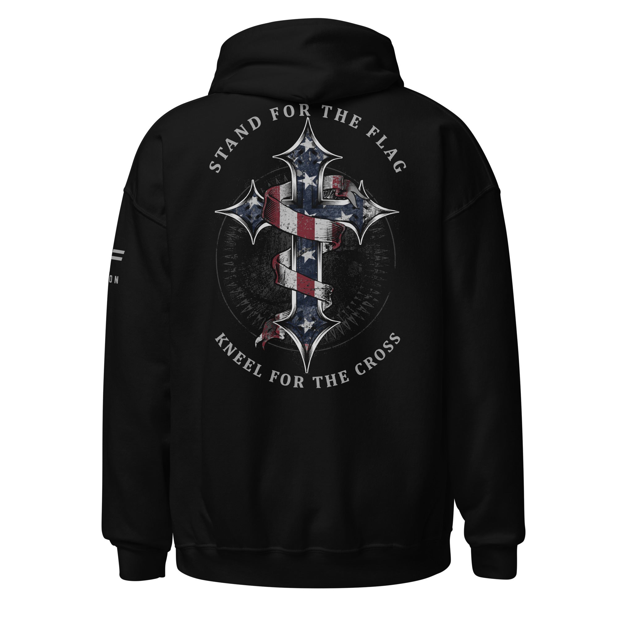 I stand for the flag and kneel for 2025 the cross hoodie