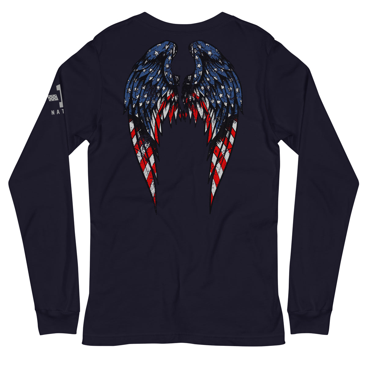 American Flag Angel Wings Long Sleeve